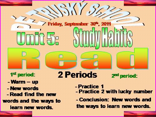 Unit 5. Study habits