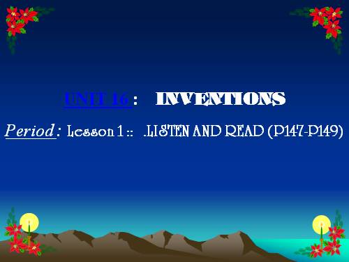 Unit 16. Inventions