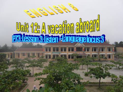 Unit 12. A vacation abroad