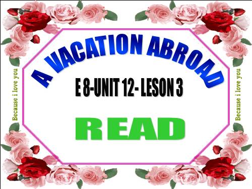 Unit 12. A vacation abroad