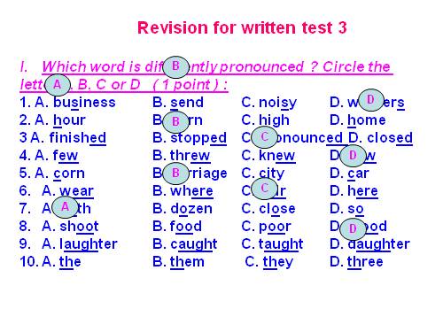 Revision before test 3