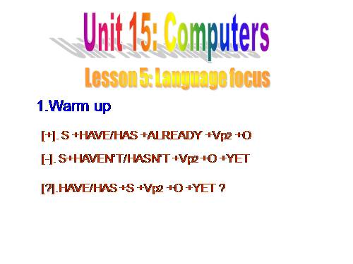 Unit 15. Computers