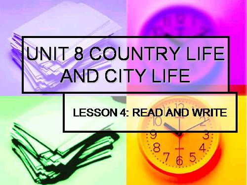 Unit 8. Country life and city life