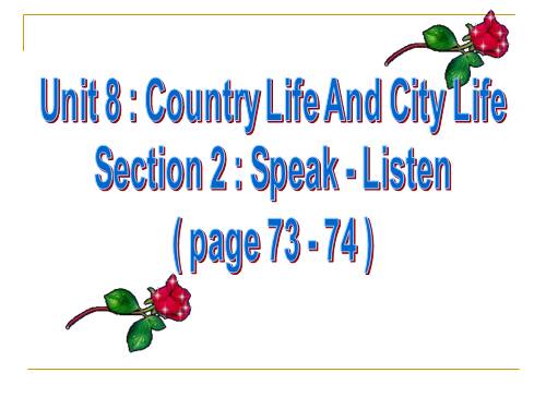 Unit 8. Country life and city life