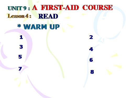 Unit 9. A first-aid course