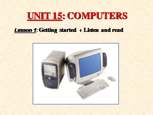 Unit 15. Computers