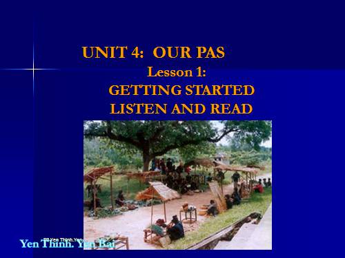 Unit 4. Our past