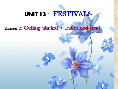 Unit 13. Festivals