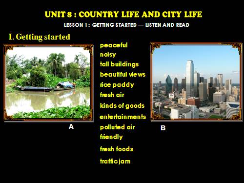 Unit 8. Country life and city life