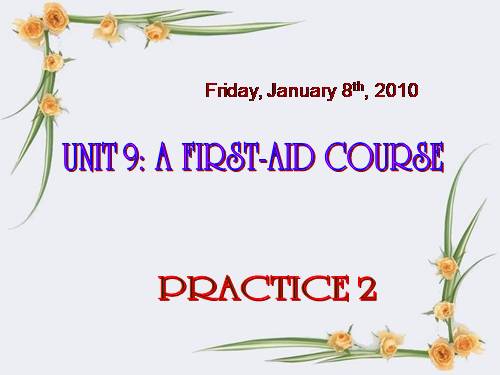 Unit 9. A first-aid course