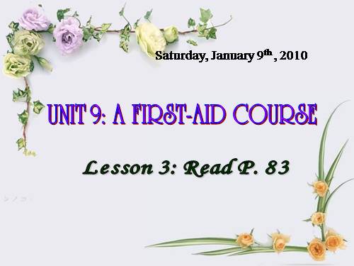 Unit 9. A first-aid course