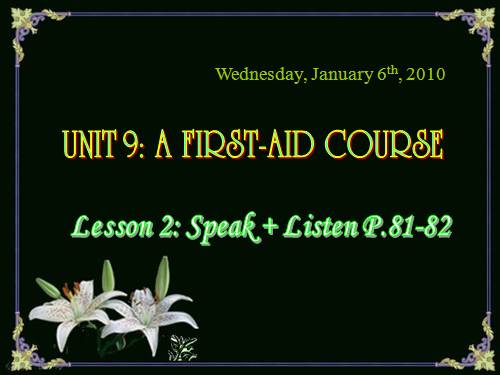 Unit 9. A first-aid course