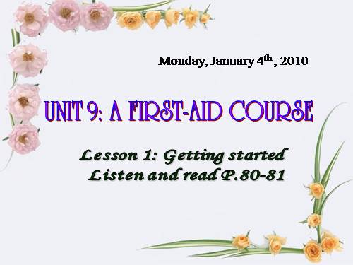 Unit 9. A first-aid course