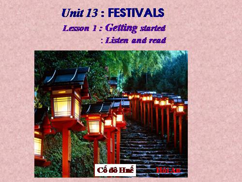 Unit 13. Festivals