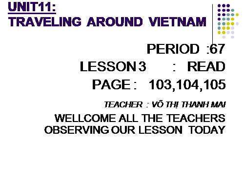 Unit 11. Traveling around Vietnam