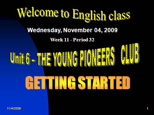 Unit 6. The young pioneers club