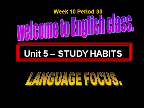 Unit 5. Study habits