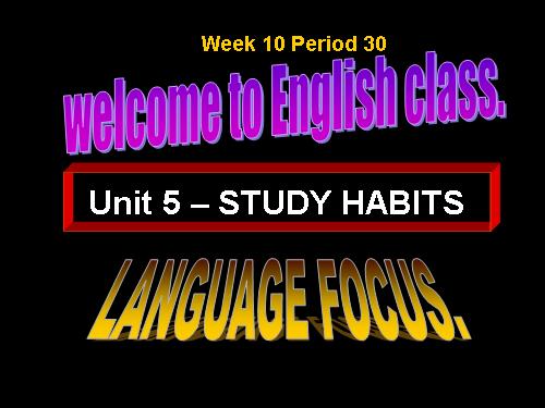 Unit 5. Study habits