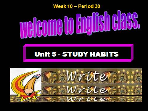 Unit 5. Study habits