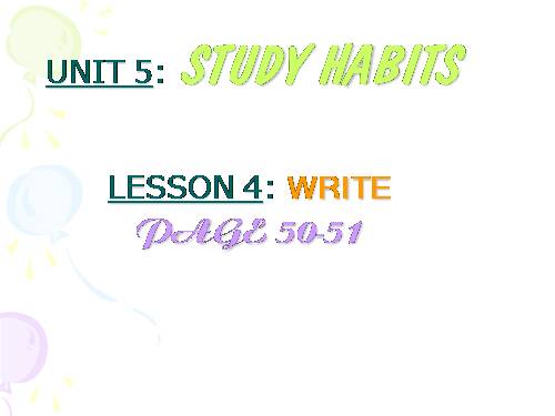 Unit 5. Study habits