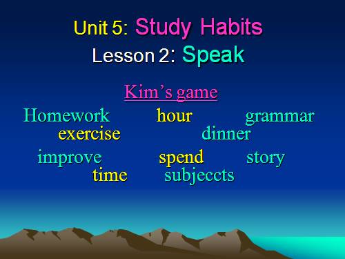 Unit 5. Study habits