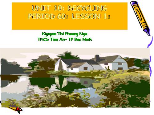 Unit 10. Recycling