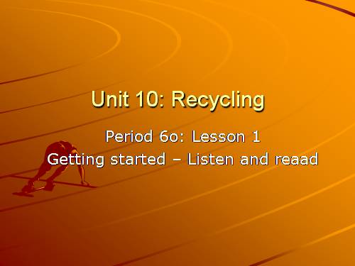 Unit 10. Recycling