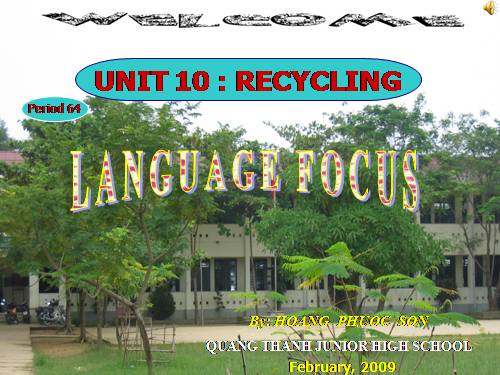 Unit 10. Recycling