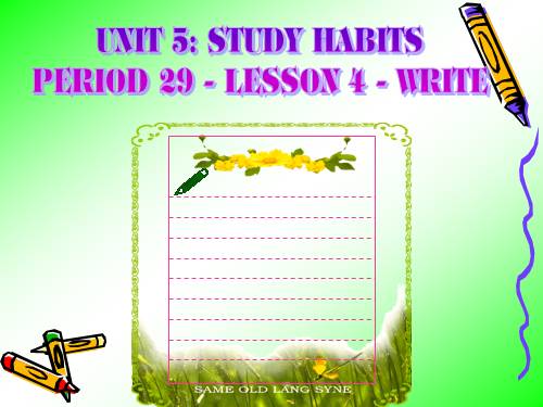 Unit 5. Study habits