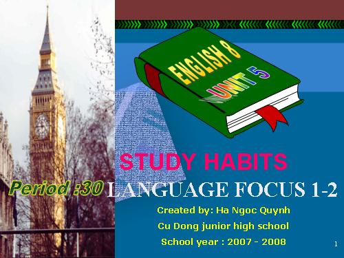 Unit 5. Study habits