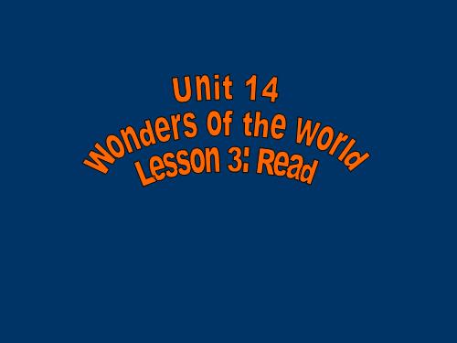 Unit 14. Wonders of the world