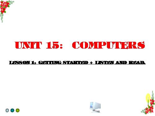 Unit 15. Computers