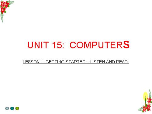 Unit 15. Computers