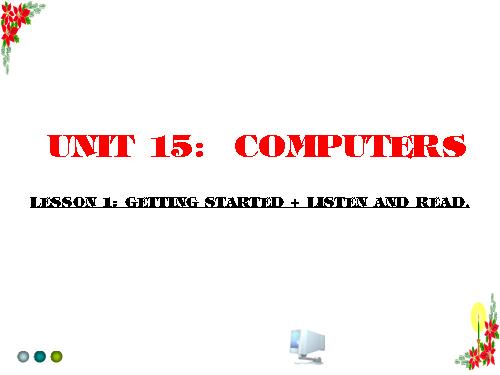 Unit 15. Computers