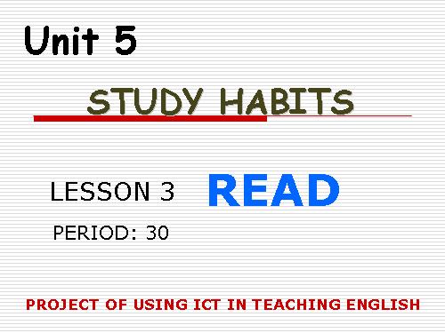 Unit 5. Study habits