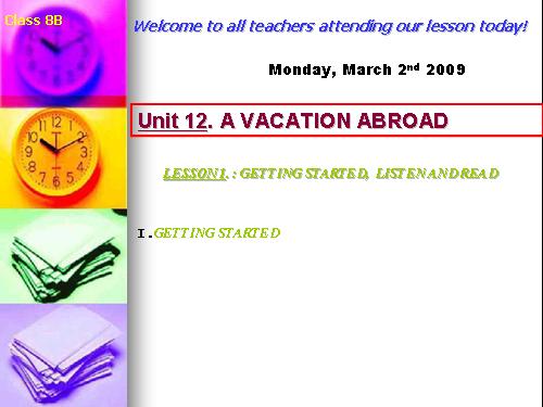 Unit 12. A vacation abroad