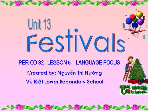 Unit 13. Festivals