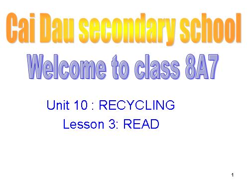 Unit 10. Recycling