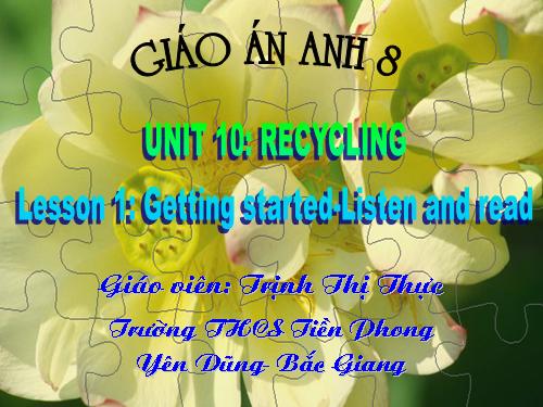 Unit 10. Recycling