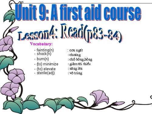 Unit 9. A first-aid course