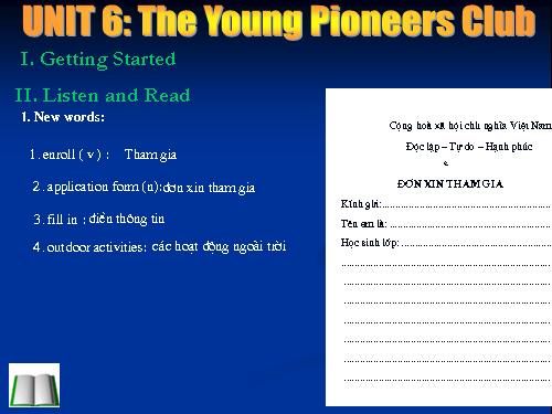 Unit 6. The young pioneers club