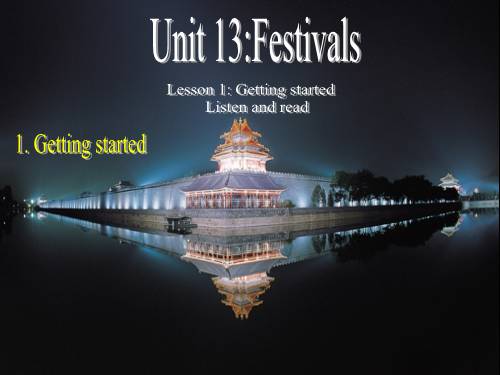 Unit 13. Festivals