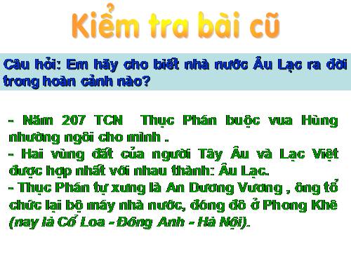 Bài 15. Nước Âu Lạc (tiếp theo)