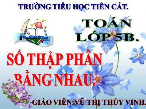 Số thập phân bằng nhau