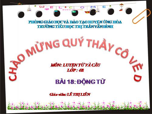 Tuần 9. Động từ