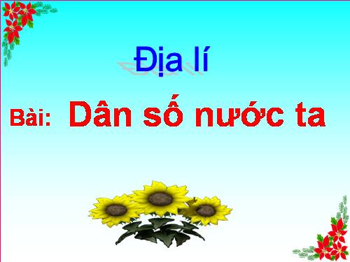 Bài 8. Dân số nước ta