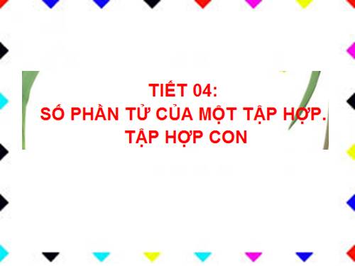 Chương I. §4. Số phần tử của một tập hợp. Tập hợp con