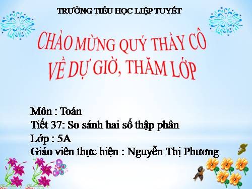 So sánh hai số thập phân