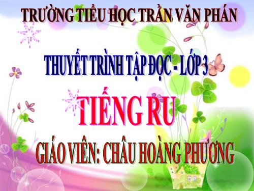 Tuần 8. Tiếng ru