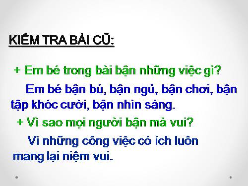 Tuần 8. Các em nhỏ và cụ già